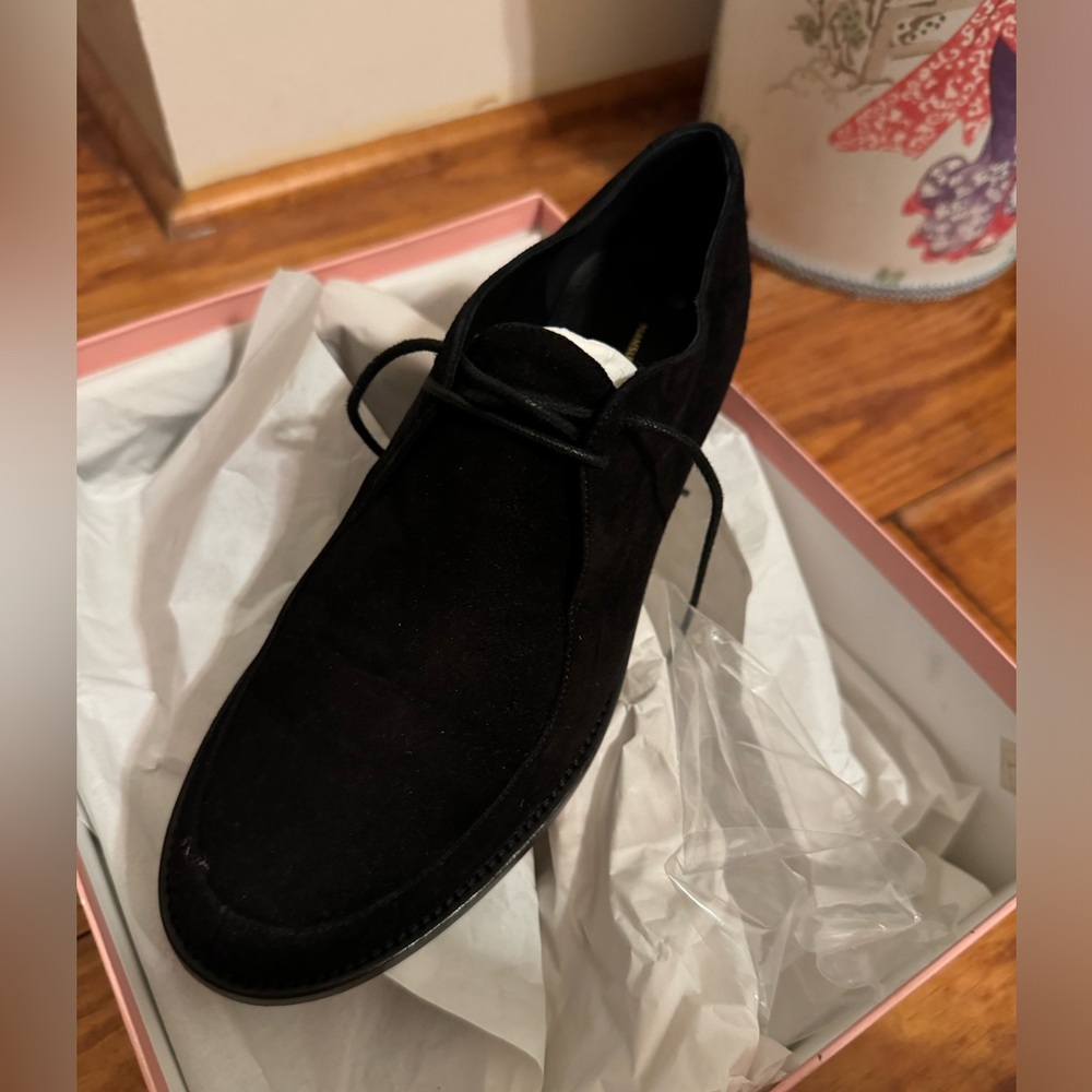 MANSUR GAVRIEL BLACK SUEDE LACE UP OXFORD SIZE 37